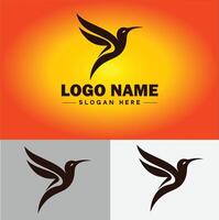 hummingbird logo vector art icon graphics for company brand business icon hummingbird logo template