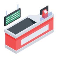 Store Counters Isometric Icon vector