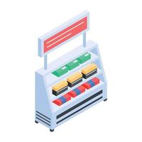 Store Counters Isometric Icon vector