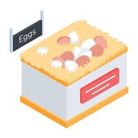 Store Counters Isometric Icon vector