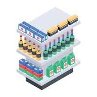 Store Counters Isometric Icon vector