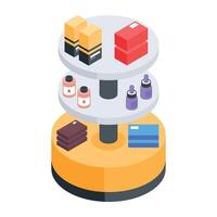 Products Racks Isometric Icon vector