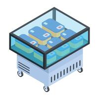 Store Counters Isometric Icon vector
