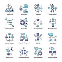 Set of Doodle Style Business Workflow Icons vector