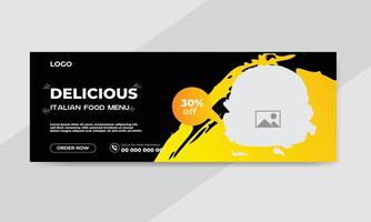 Fast food restaurant business marketing social media post vector