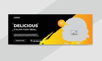 Fast food restaurant business marketing social media post vector