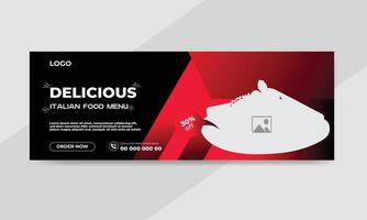 Fast food restaurant business marketing social media post vector