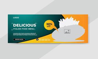 Food restaurant social media cover template vector