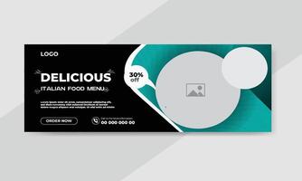 Food restaurant social media cover template vector