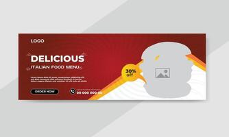 Food restaurant social media cover template vector