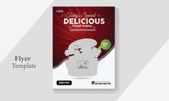 Vector food flyer template for restaurant and cafe