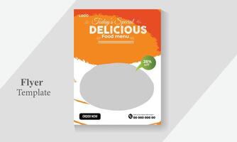 Vector food flyer template for restaurant and cafe