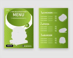 Vector menu template for restaurant and cafe