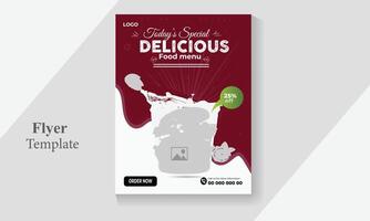 Vector food flyer template for restaurant and cafe