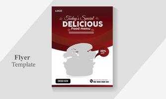 Vector food flyer template for restaurant and cafe