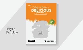 Vector food flyer template for restaurant and cafe