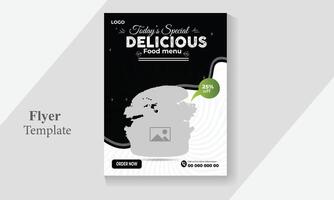 Vector food flyer template for restaurant and cafe