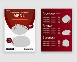 Vector menu template for restaurant and cafe