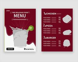 Vector menu template for restaurant and cafe