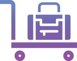 Luggage Cart Vector Icon