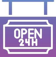 24 Hrs Open Vector Icon