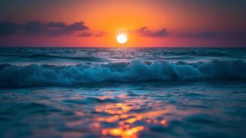 AI generated Beautiful sunrise over the ocean photo