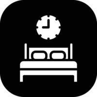 icono de vector de tiempo de cama