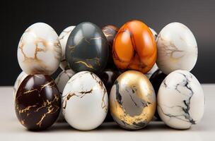 AI generated black and gold eggs, photo