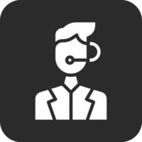 icono de vector de agente de servicio al cliente