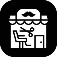 icono de vector de tienda de peluquero