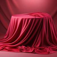 AI generated red cloth floor table red carpet photo