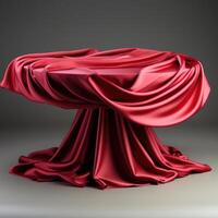 AI generated red cloth floor table red carpet photo