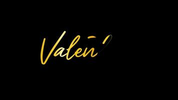 animated text happy valentine's day. animated text for greeting footage luxury style, gold color. video