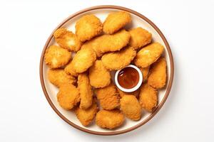 AI generated Golden Temptations Hyper-Real Fast-Food Tray of Chicken Nuggets photo