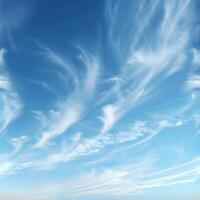AI generated Photography sky with thin clouds sunny day. High quality. AI Generative photo
