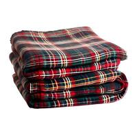 AI generated Folded wool plaid checked blanket isolated on a white background. High quality. AI Generative photo