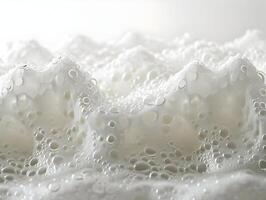 AI generated White foam close-up photo background. High-resolution. AI Generative