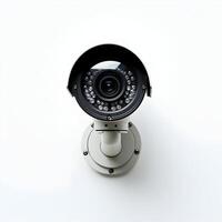 AI generated A surveillance camera isolated on a white background. High-resolution. AI Generative photo