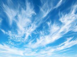 AI generated Photography sky with thin clouds sunny day. High quality. AI Generative photo