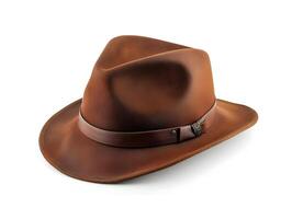 AI generated Classic brown hat side view isolated on a white background. High quality. AI Generative photo