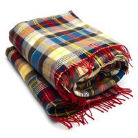 AI generated Folded plaid checked blanket isolated on a white background. High quality. AI Generative photo