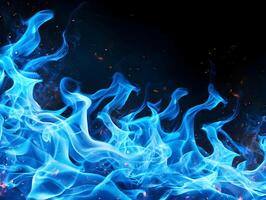 AI generated Light blue and white gradient fire background on black background. High quality. AI Generative photo