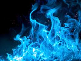 AI generated Light blue and white gradient fire background on black background. High quality. AI Generative photo