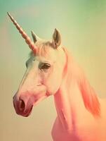 ai generado foto de un unicornio con un suave estético pastel paleta. alto calidad. ai generativo