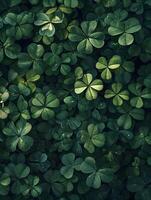 AI generated Fresh green leaves of clover background. High quality. AI Generative photo