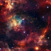 ai generado realista Disparo de un vasto y majestuoso cosmos sin costura modelo. estrellas en el galaxia sin costura antecedentes. alto calidad. ai generativo foto