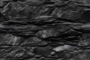 AI generated Seamless texture of dark grey black slate tile wall, neural network generated image photo