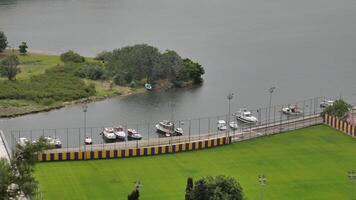 turkey istanbul 12 june 2023. top view of Boat dock on river in Eyupsultan. video