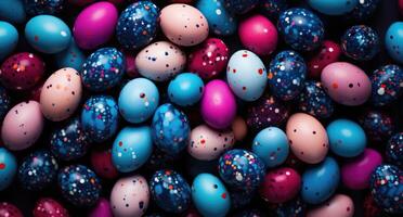 ai generado un formación de de colores huevos foto