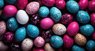 AI generated an array of colored eggs photo